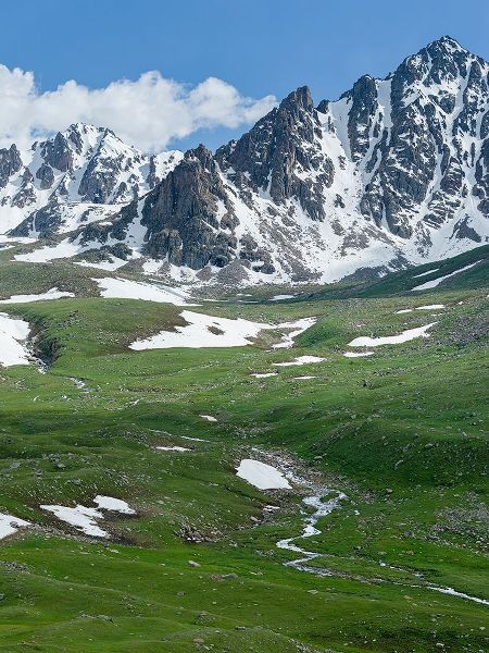 Landscape at the Otmok mountain pass in the Tien Shan or heavenly mountains-Kyrgyzstan